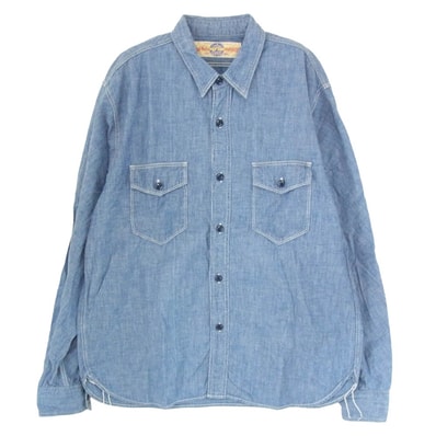 The REAL McCOY'S ザリアルマッコイズ 長袖シャツ UNIFORMS 長袖 シャンブレー シャツ インディゴブルー系 サイズ表記無【中古】