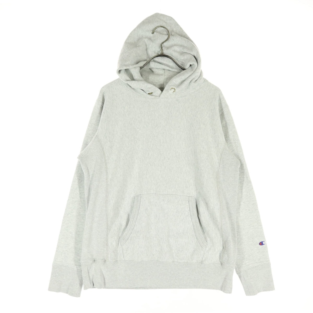 Champion チャンピオン ワンポイントロゴ 長袖 スウェットパーカー M グレー