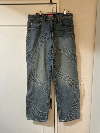 Supreme S Logo Loose Fit Jean "Washed Blue"