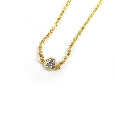 極美品 ティファニー ネックレス バイザヤード 3Pダイヤモンド 750(YG)