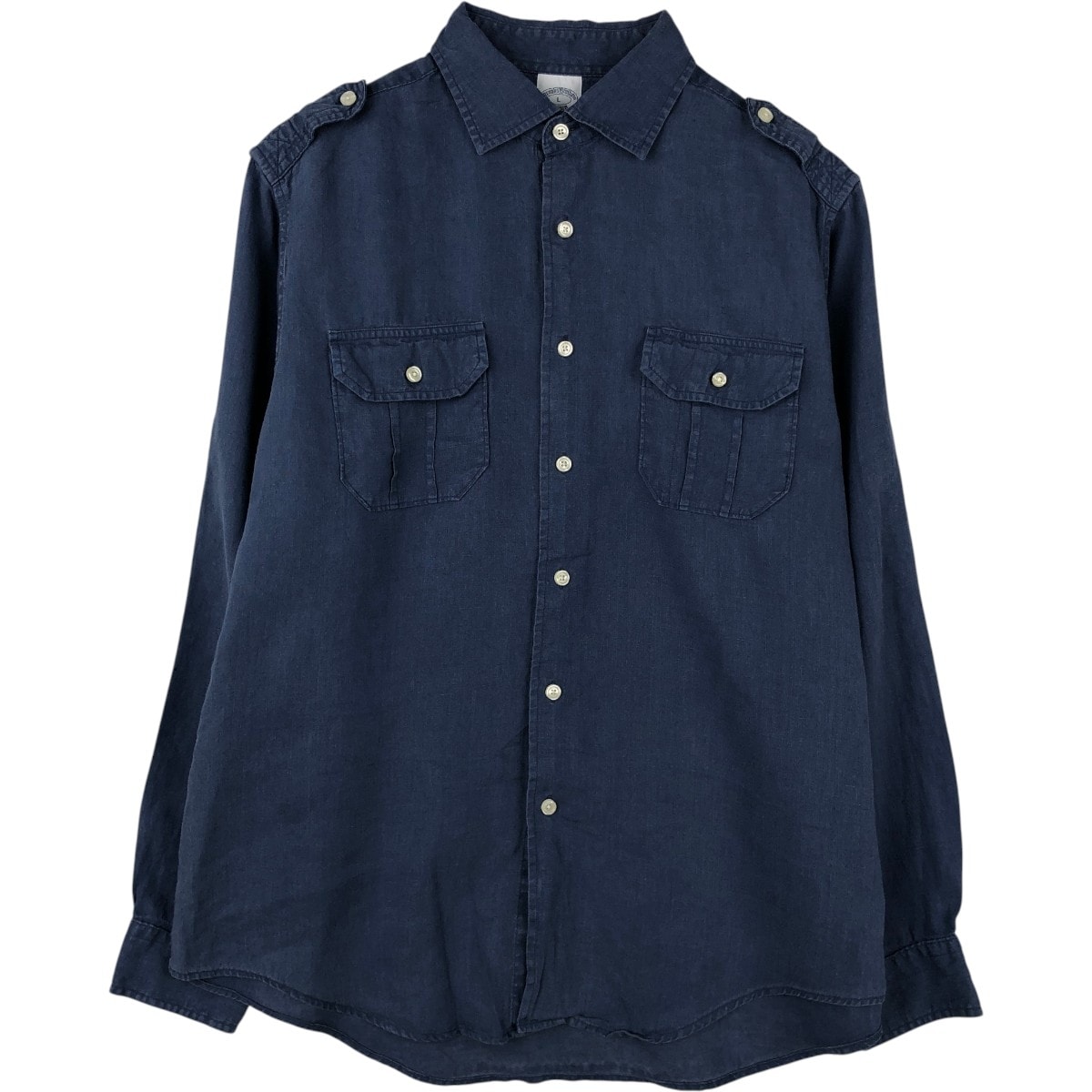 古着 ブルックスブラザーズ Brooks Brothers Est.1818 ワイドカラー 長袖 リネンシャツ メンズL相当/eaa668180