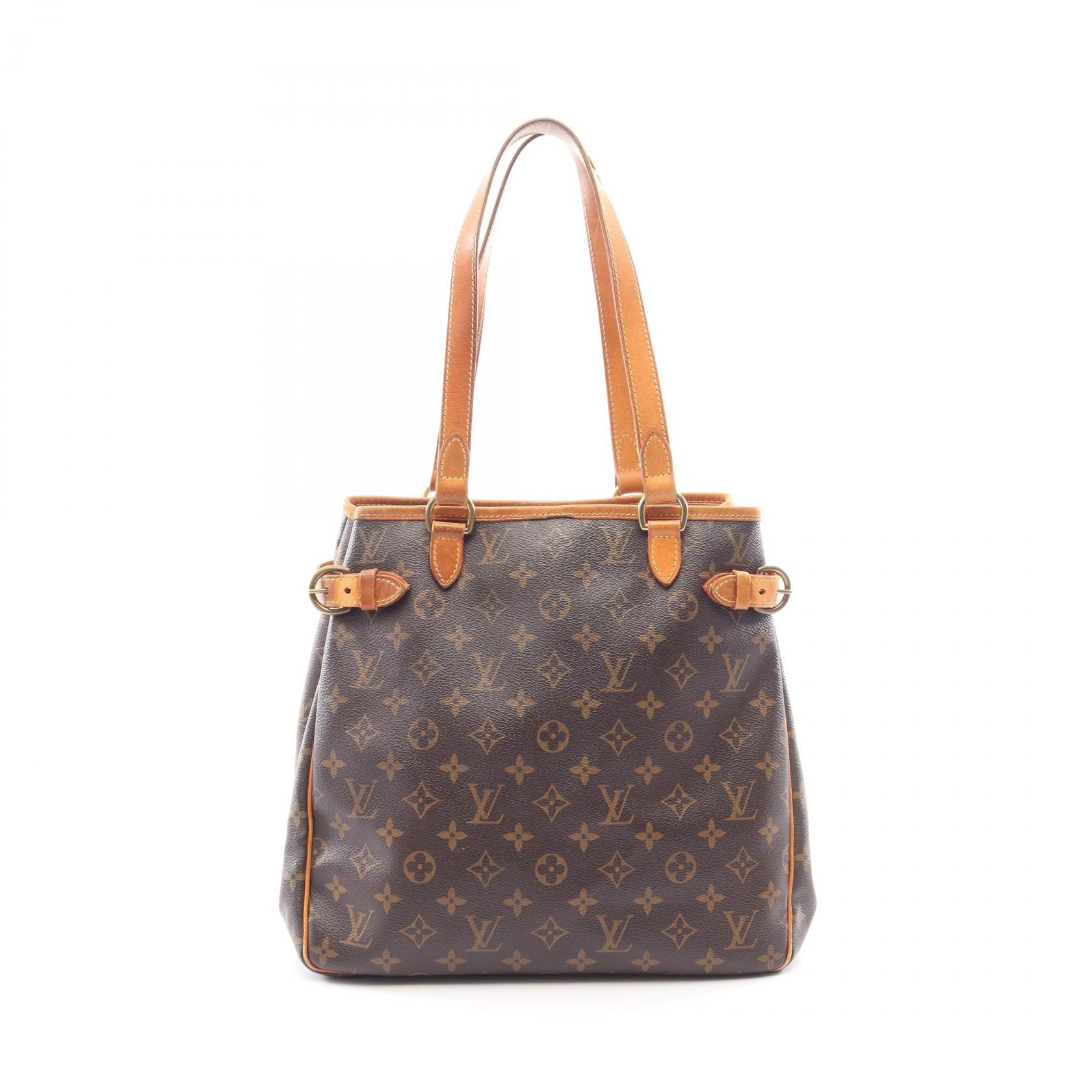 ルイ・ヴィトン LOUIS VUITTON バティニョール ヴェルティカル トートバッグ バッグ PVCコーティングキャンバス レザー モノグラム レディース ブラウン系 M51153 【中古】