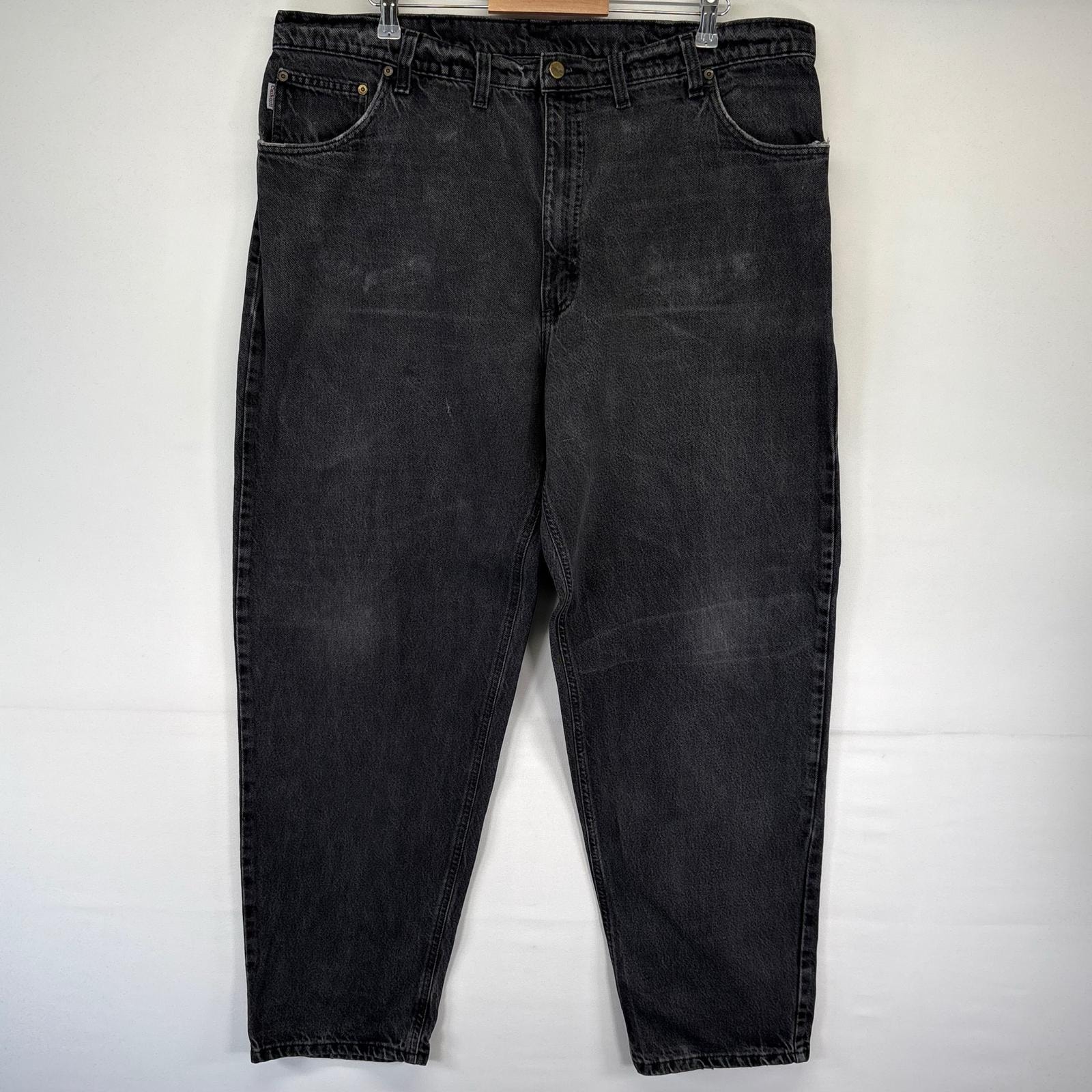 古着 カーハート Carhartt デニム パンツ テーパード ワーク 大きいサイズ ブラックデニム  ブラック系 メンズ