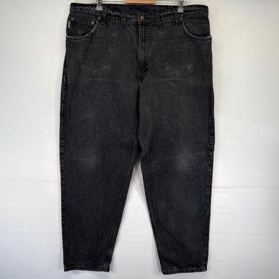 古着 カーハート Carhartt デニム パンツ テーパード ワーク 大きいサイズ ブラックデニム ブラック系 メンズ