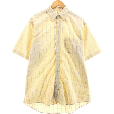 古着 ブルックスブラザーズ Brooks Brothers 346 半袖 ボタンダウン チェックシャツ メンズL相当/eaa549725