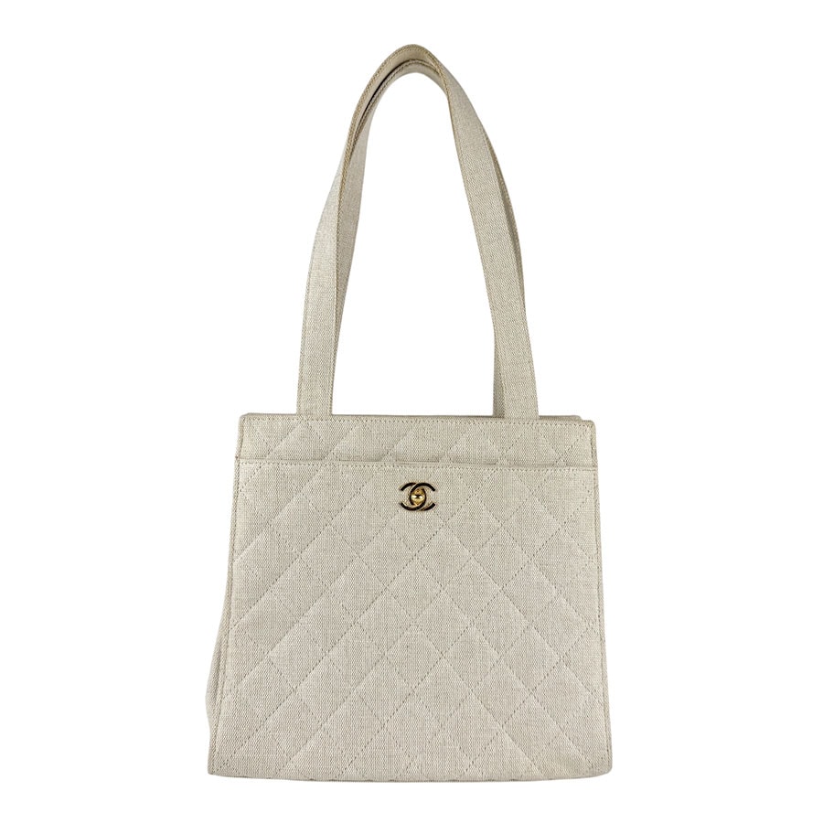 やや傷や汚れあり】シャネル CHANEL ハンドバッグ キャンバス ベージュ