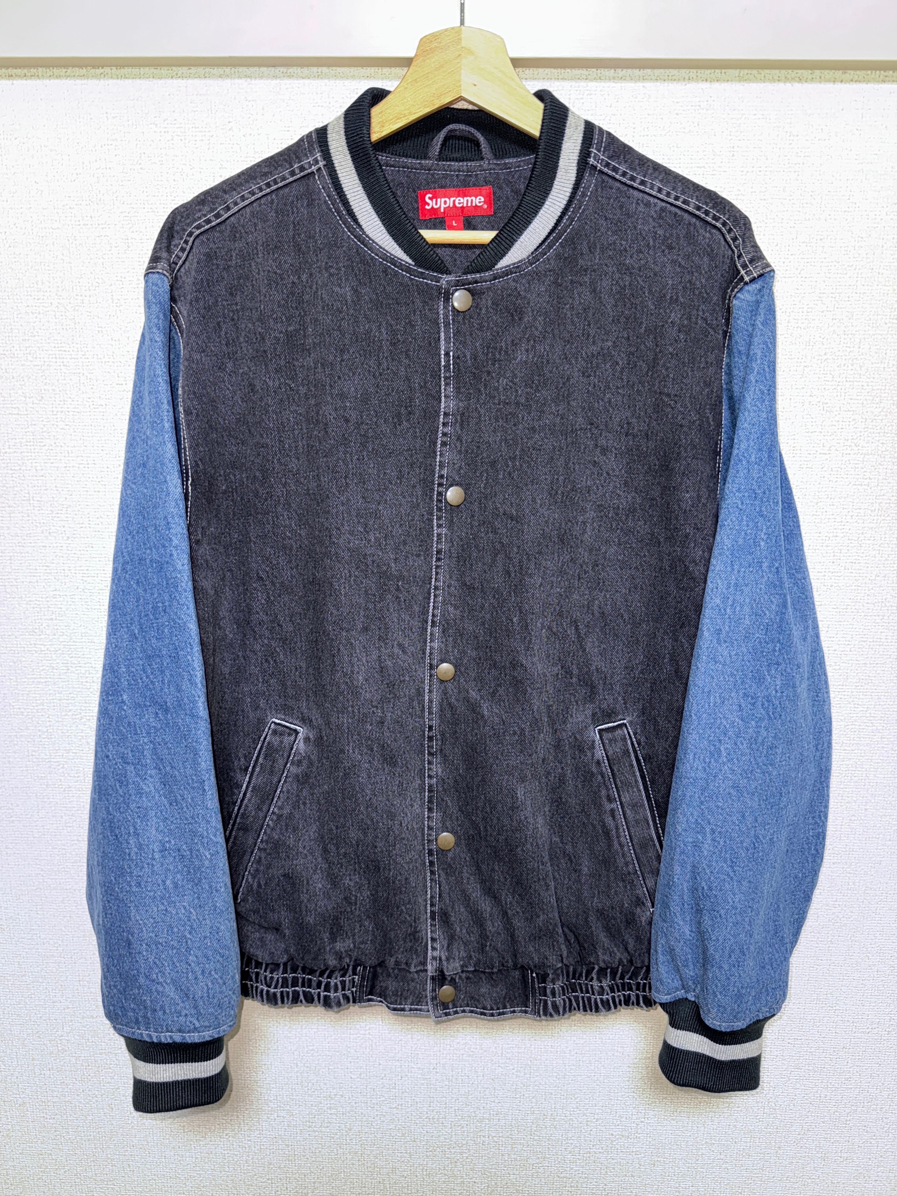 シュプリーム18SSデニムバーシティジャケット