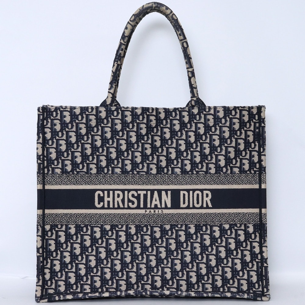 CHRISTIAN DIOR オブリークブックトート ネイビー 50-MA-0241