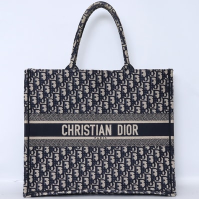 CHRISTIAN DIOR オブリークブックトート ネイビー 50-MA-0241