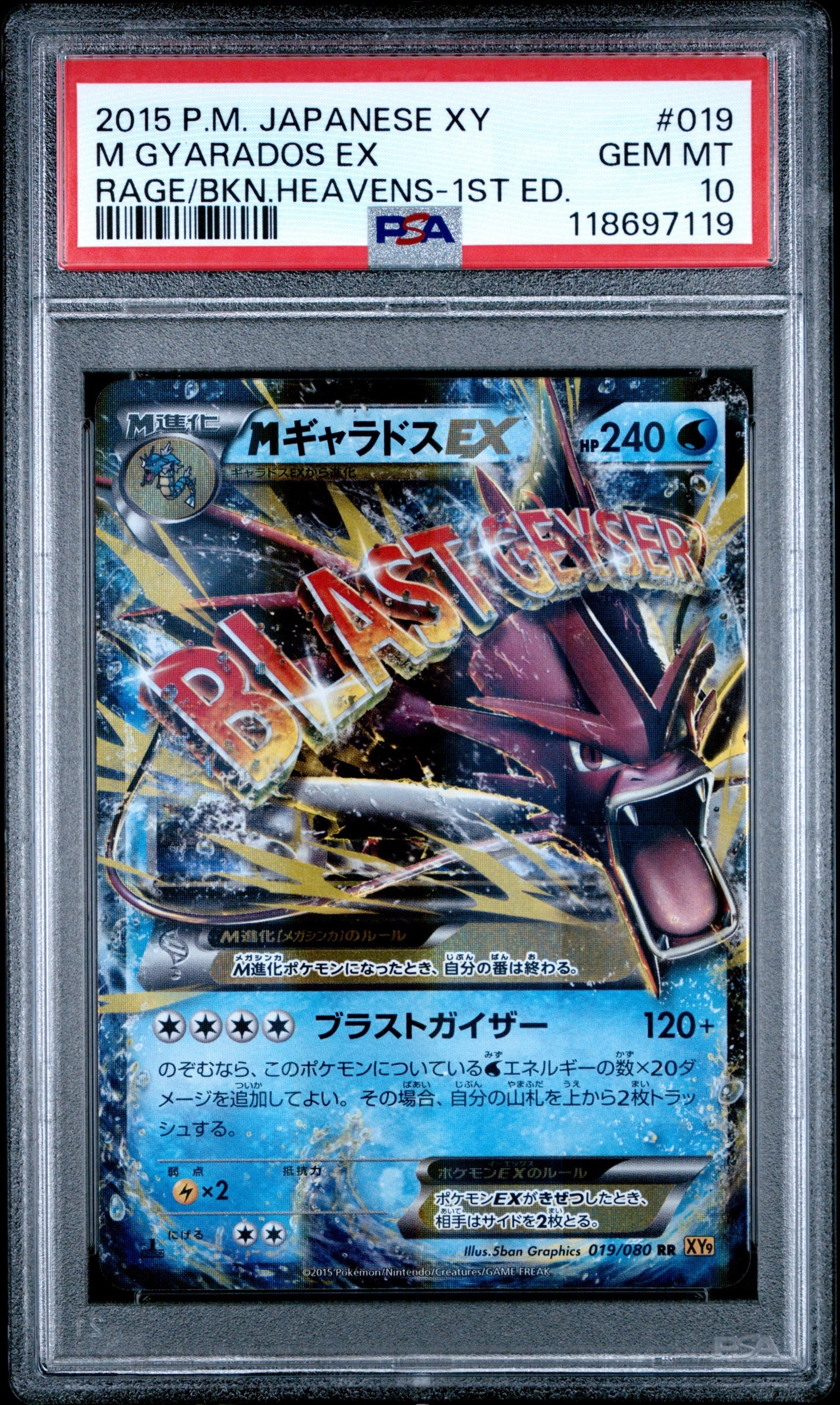 MギャラドスEX RR :1ED [XY9 019/080](拡張パック「破天の怒り」)の