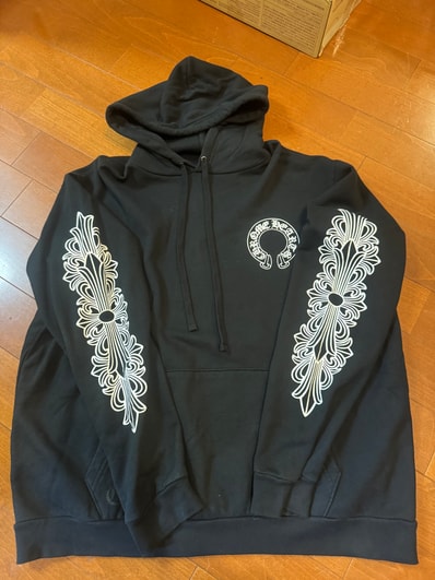 Chrome Hearts Horse Shoe Floral Pullover Hoodie "Black"