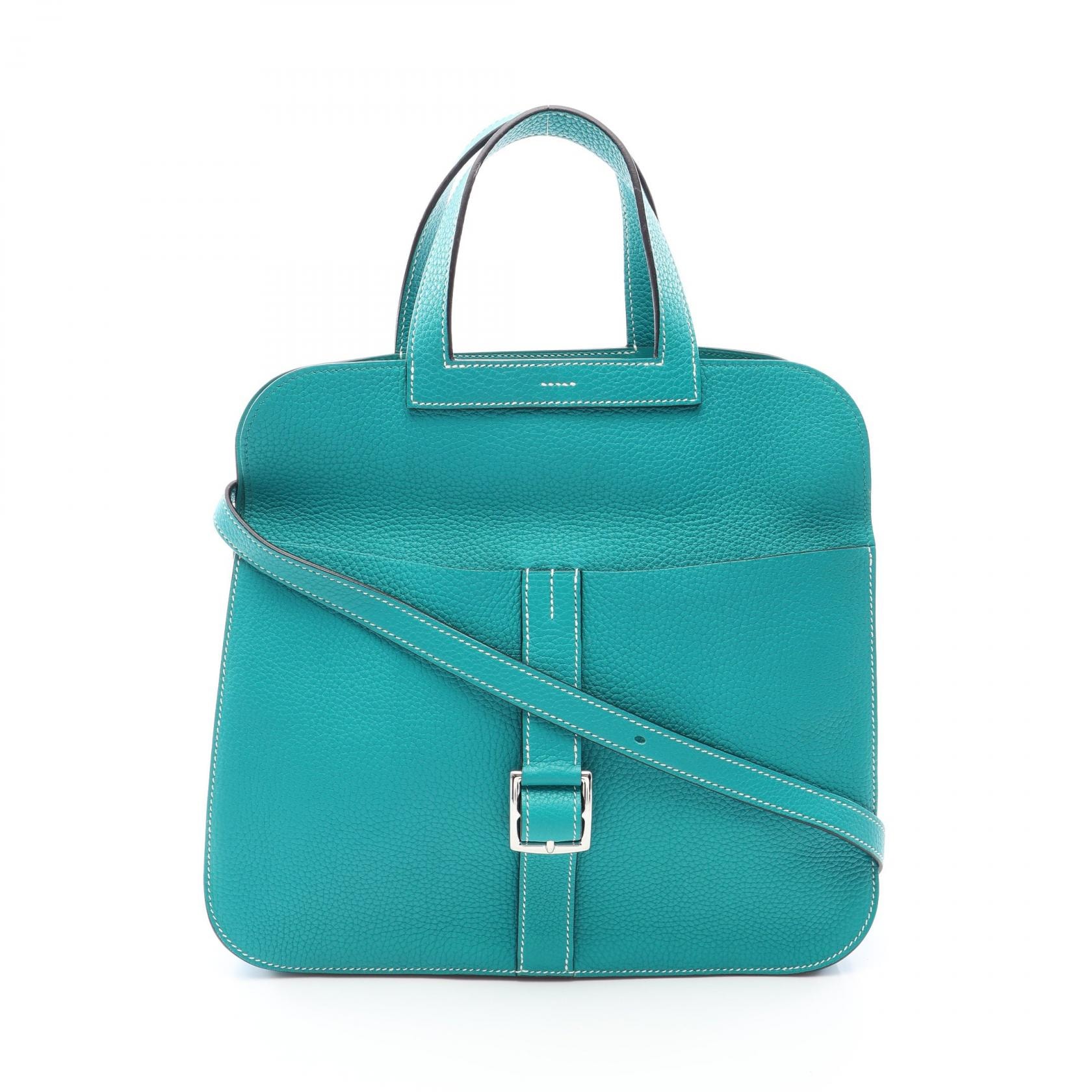 エルメス HERMES アルザン31 2WAY ハンドバッグ バッグ レザー トリヨンクレマンス トリヨンクレマンス ブルーパオン A刻印(2017年製造) レディース グリーン系 【中古】