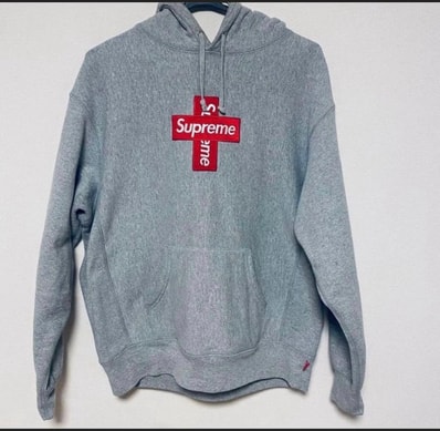 Supreme Cross Box Logo Hooded Sweatshirt "Grey"