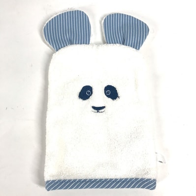 エルメス HERMES ミトン パンダ ベビー BABY 赤ちゃん ウォッシュクロスパススルー ボディミトン タオル コットン ブルー 未使用