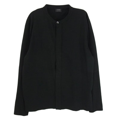 JIL SANDER ジルサンダー JSML707016ML24780872 コットン カーディガン カットソー バンドカラー ブラック系 L【中古】