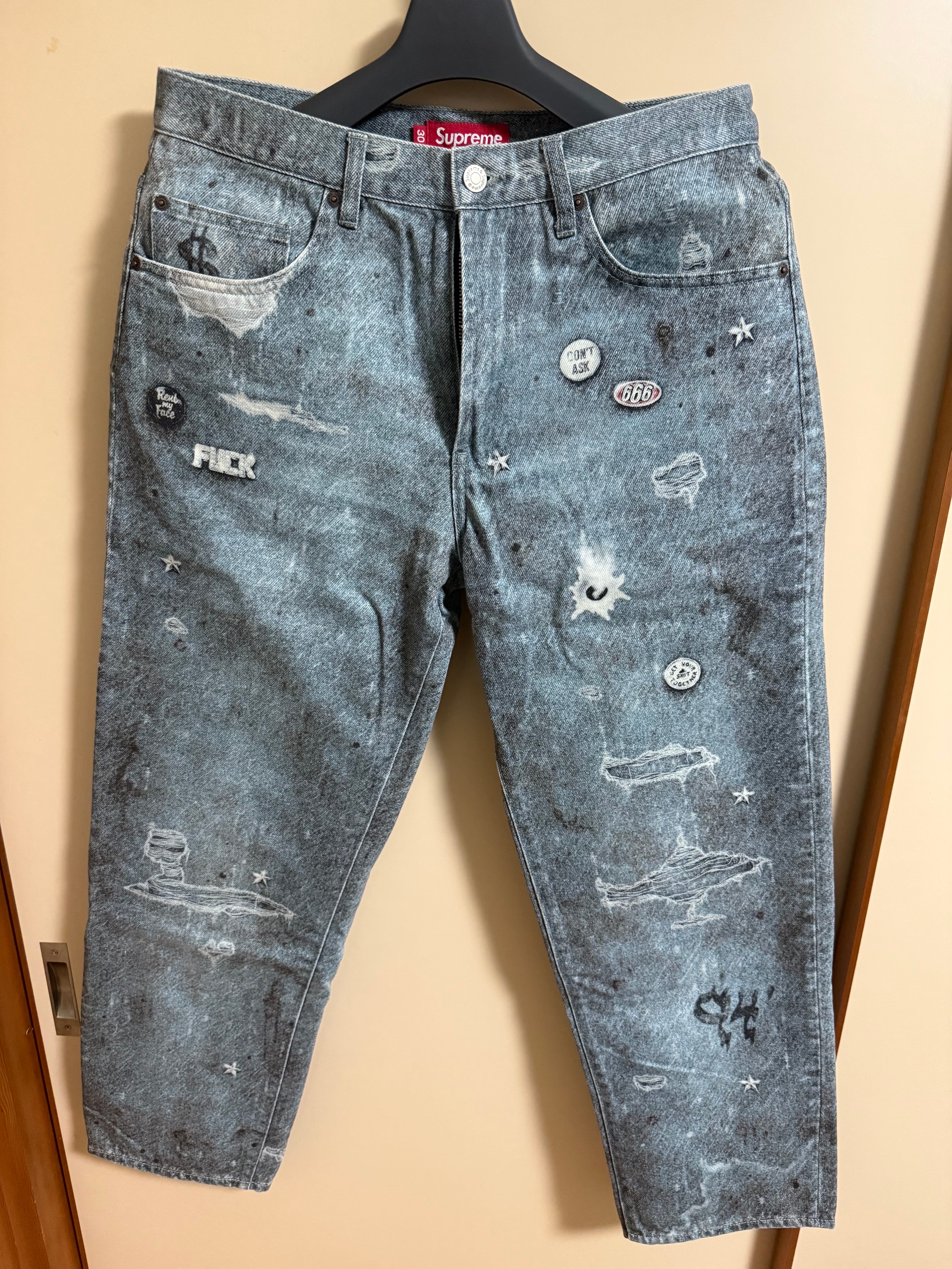 シュプリーム HJR トロンプルイユ ルーズフィット ジーンズ "ブルー"