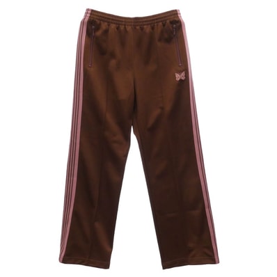 Needles ニードルス RW316 Track Pant Poly Smooth パピヨン刺繍 トラック パンツ ジャージ ブラウン系 ピンク系 M【中古】