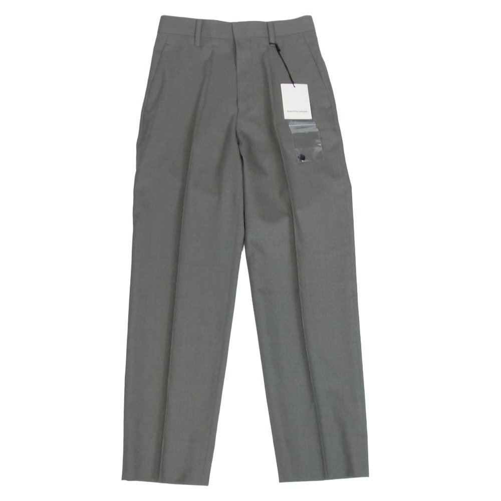 beautiful people ビューティフルピープル パンツ 1545105006 light wool tropical slim pants ライトウール トロピカル スリムフィット スラックスパンツ カーキ系 34【極上美品】【中古】