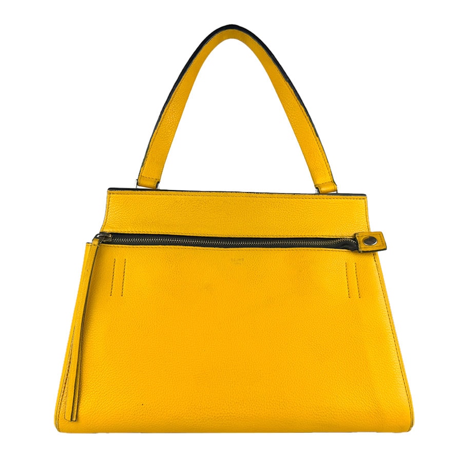 セリーヌ CELINE ハンドバッグ エッジ スモール レザー イエロー レディース【中古】 z9133