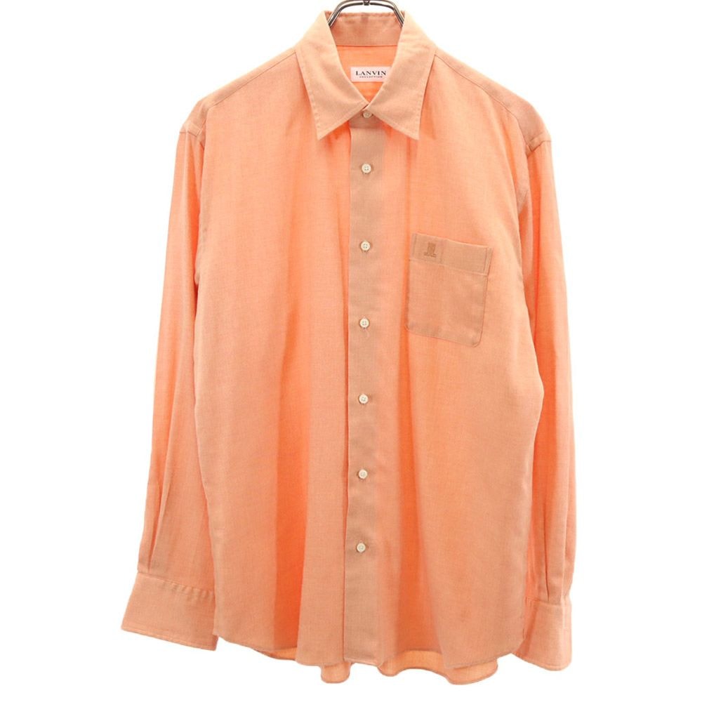 LANVIN ランバン 長袖 シャツ L オレンジ系