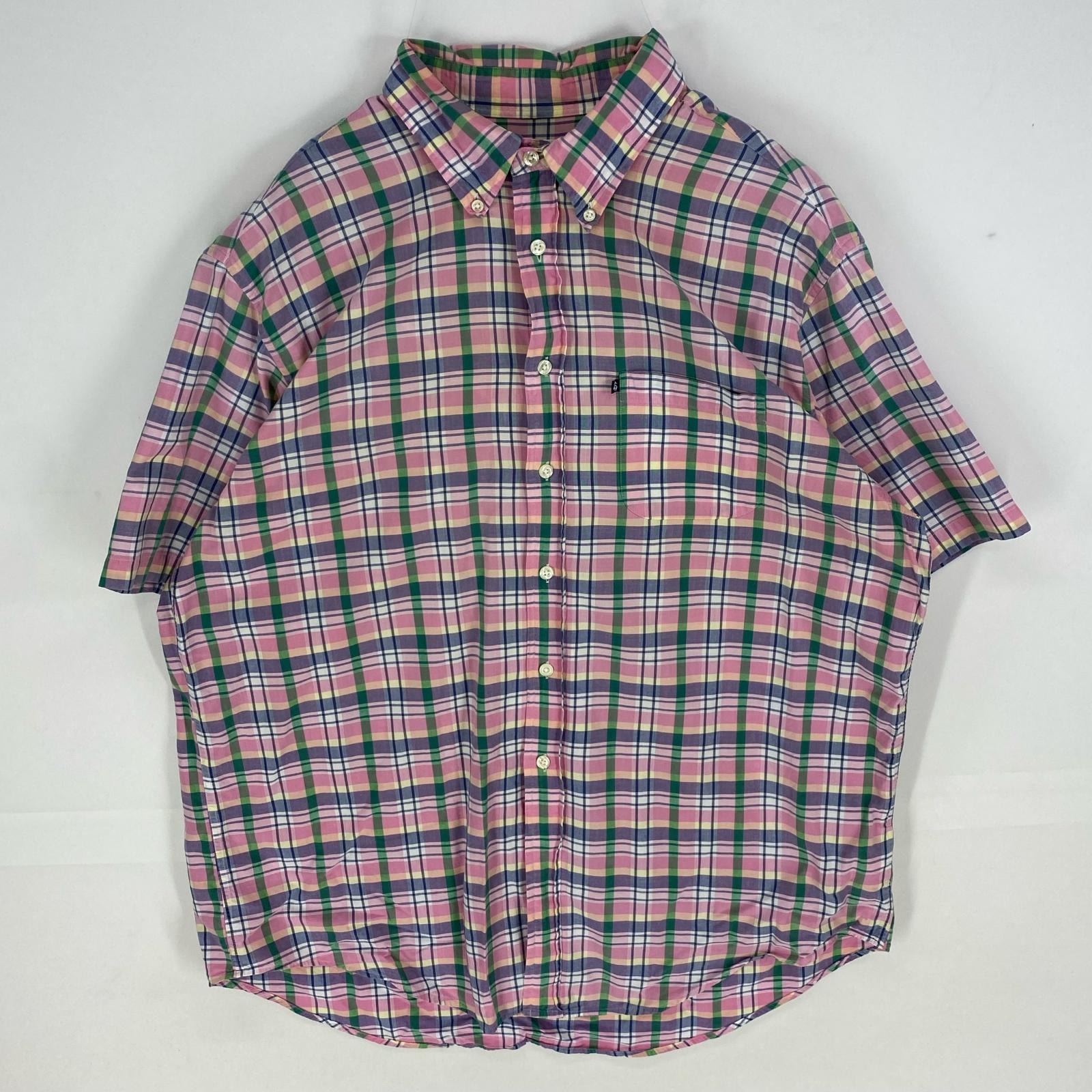 古着 ブルックスブラザーズ Brooks Brothers 半袖シャツ ボタンダウン 346 ショートスリーブ XL ピンク系 チェック メンズ