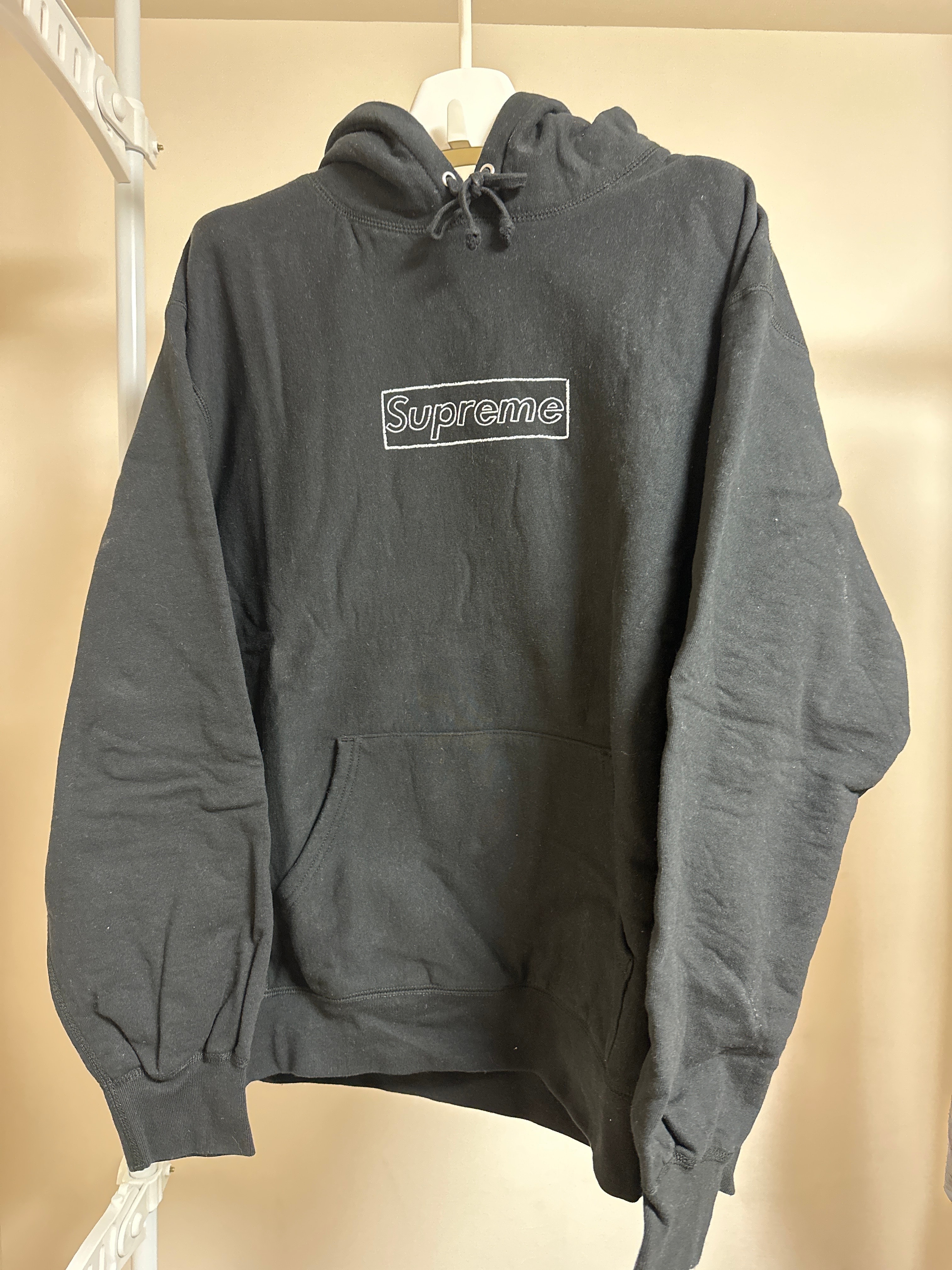 Supreme KAWS Chalk Logo Hooded Sweatshirt "Black"(2021)