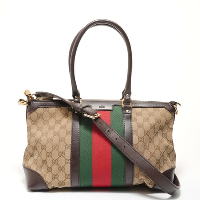 グッチ GUCCI GGキャンバス シェリーライン 2way ショルダーバッグ【中古】