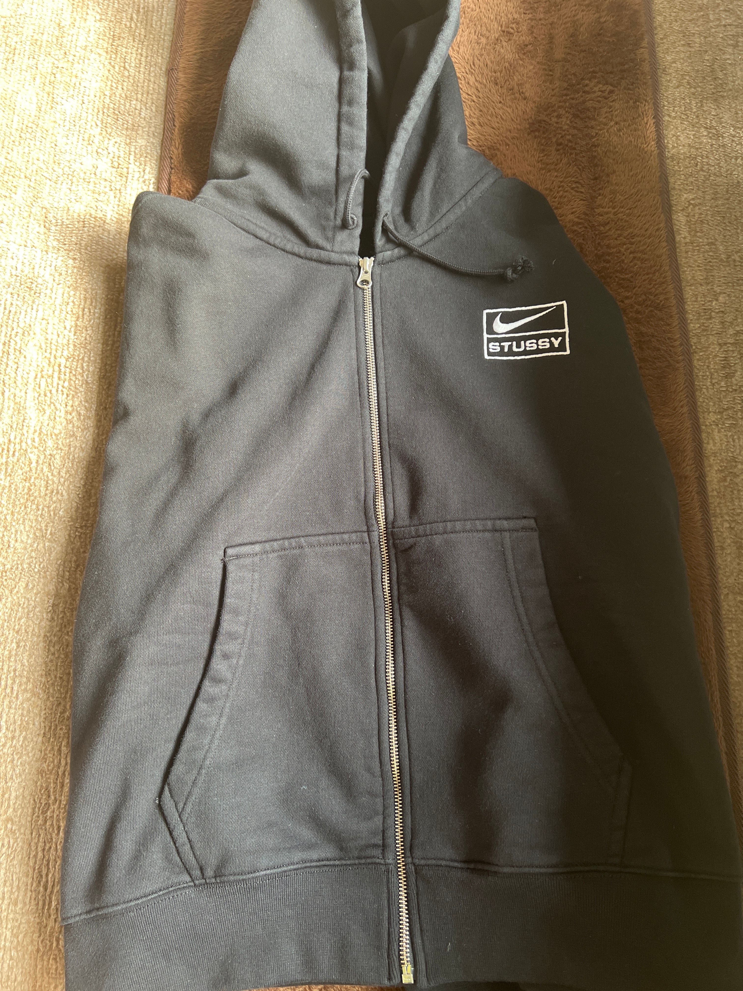 Stussy x Nike Stone Washed Fleece Zip Hoodie "Black" (US Size) FJ9175-010