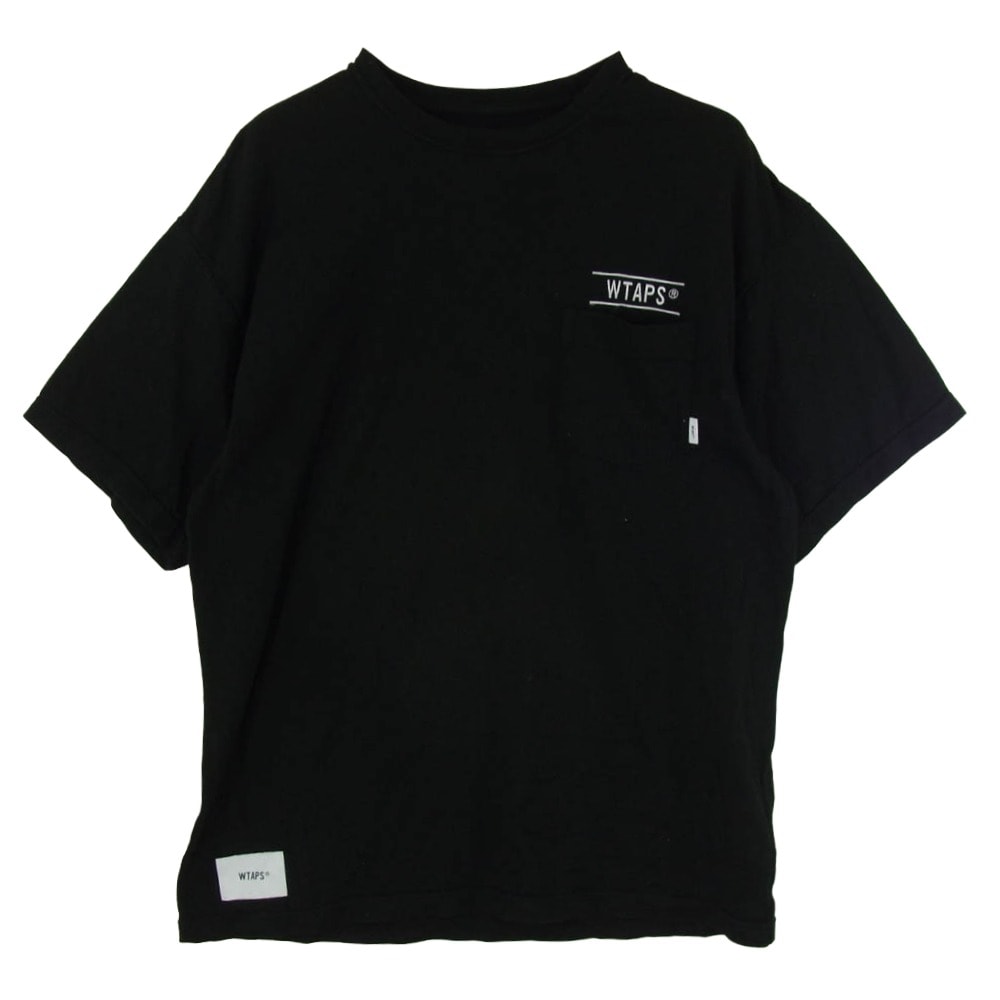 WTAPS ダブルタップス 23SS 231ATDT-CSM41 SAC 02 SS COTTON CREVASSE POCKET エスエーシー ゼロツー ショートスリーブ コットンクレヴァス ポケット Tシャツ 半袖カットソー ブラック系 X03【中古】