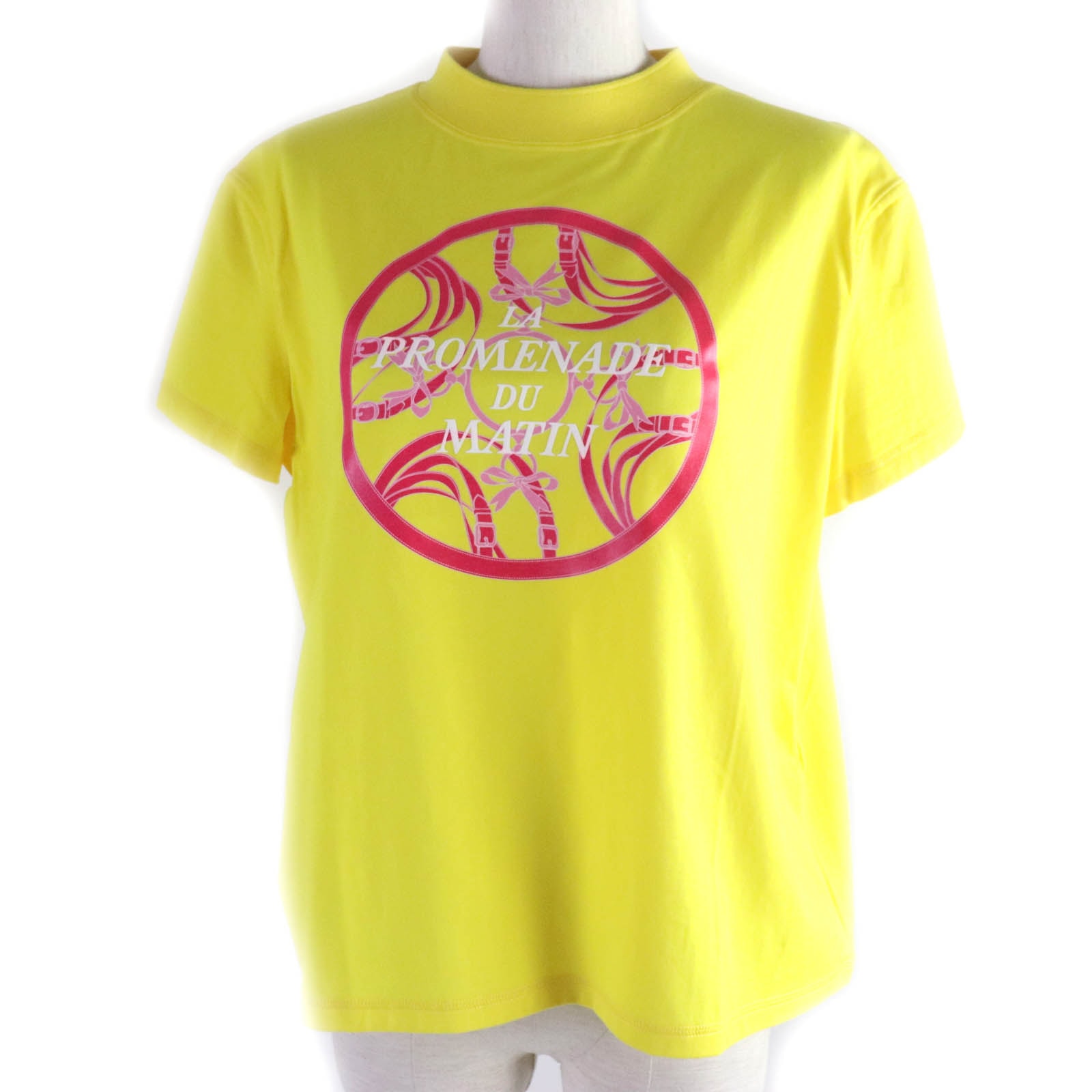 未使用品 エルメス 朝の散歩 半袖Tシャツ イエロー レディース 34