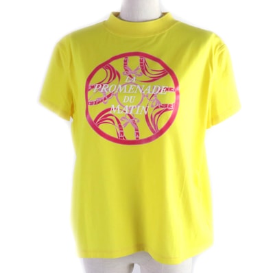 未使用品 エルメス 朝の散歩 半袖Tシャツ イエロー レディース 34