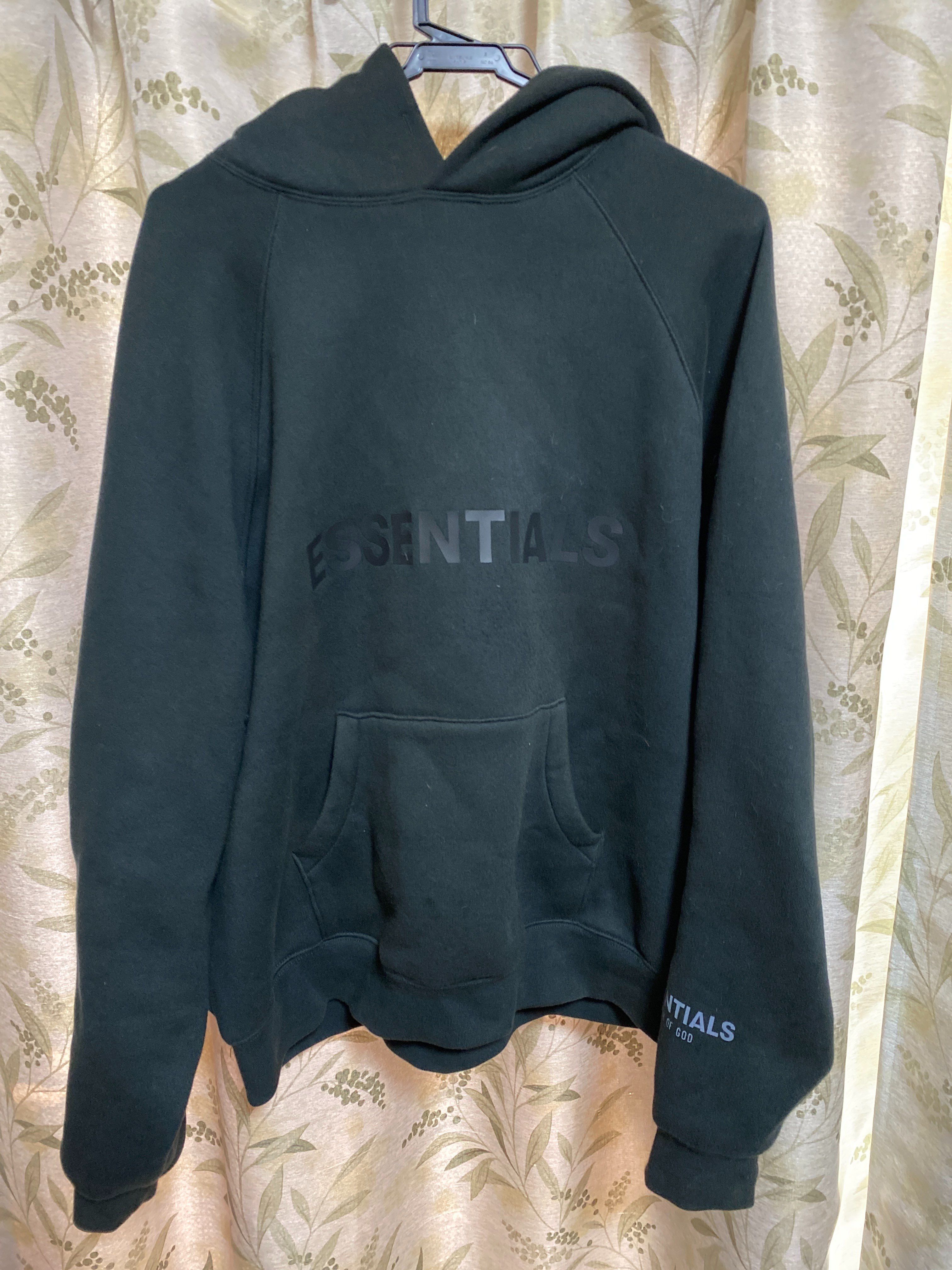 FEAR OF GOD ESSENTIALS 3D Silicon Applique Pullover Hoodie "Black"