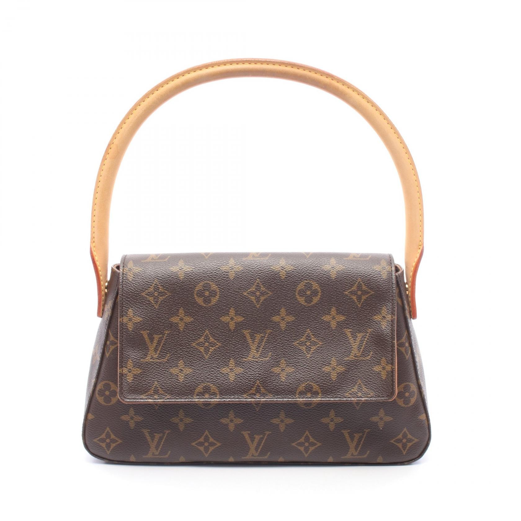 ルイ・ヴィトン LOUIS VUITTON ミニルーピング ハンドバッグ バッグ PVCコーティングキャンバス レザー モノグラム レディース ブラウン系 M51147 【中古】