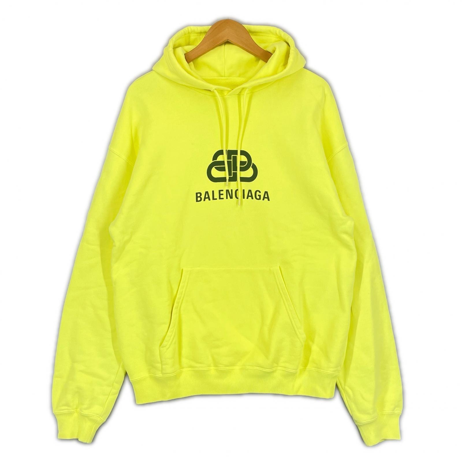 BALENCIAGA バレンシアガ 583222 春夏 SS パーカー コットン イエロー メンズ S【古着】【中古】