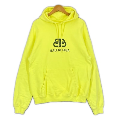 BALENCIAGA バレンシアガ 583222 春夏 SS パーカー コットン イエロー メンズ S【古着】【中古】