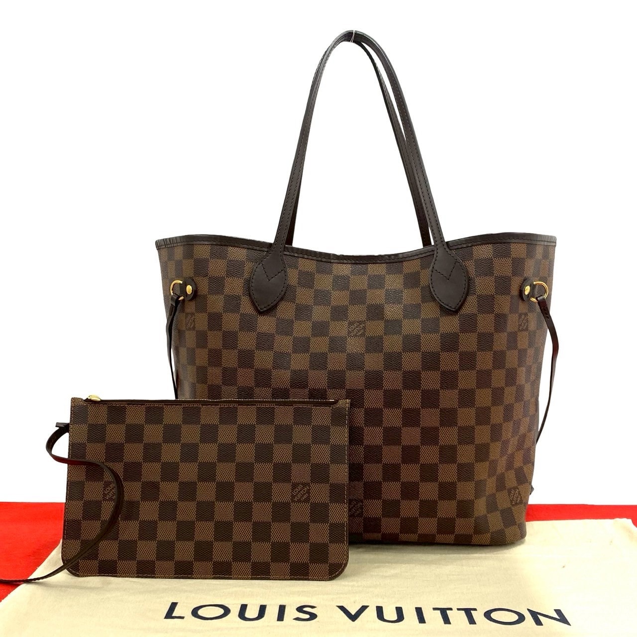 LOUIS VUITTON ルイヴィトン ネヴァーフル MM ダミエ PVC レザー トートバッグ ブラウン
 29442