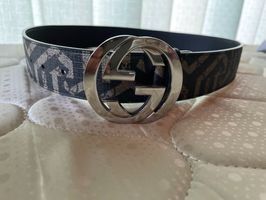 Gucci DoubleG Buckle Leather Belt "Black/Silver"