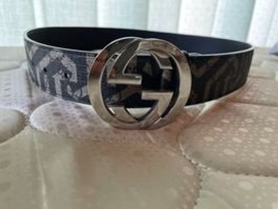 Gucci DoubleG Buckle Leather Belt "Black/Silver"