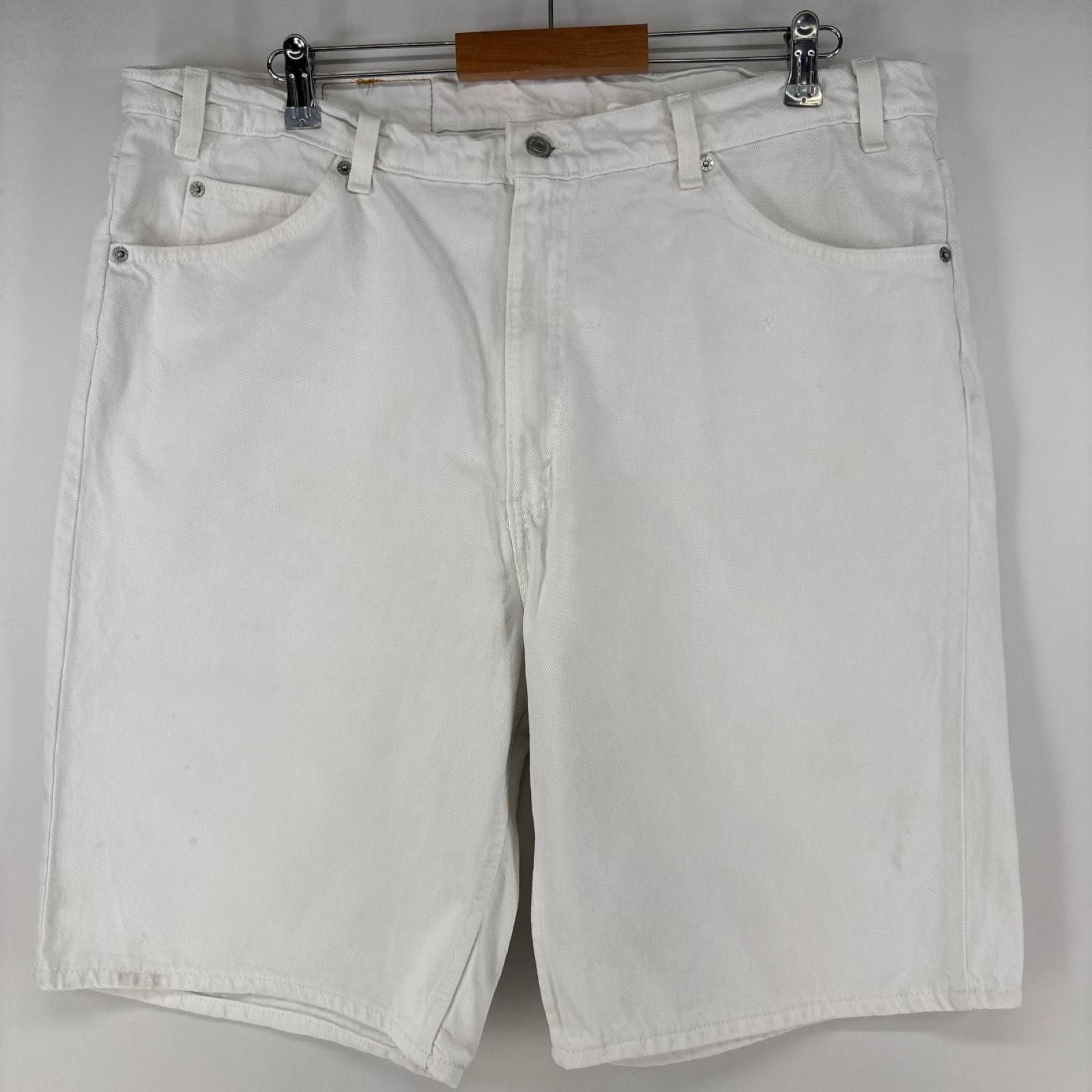 古着 リーバイス Levi's USA製 デニム ショートパンツ テーパード オレンジタブ ジップ 550 ハーフパンツ w42 L11 ホワイト メンズ