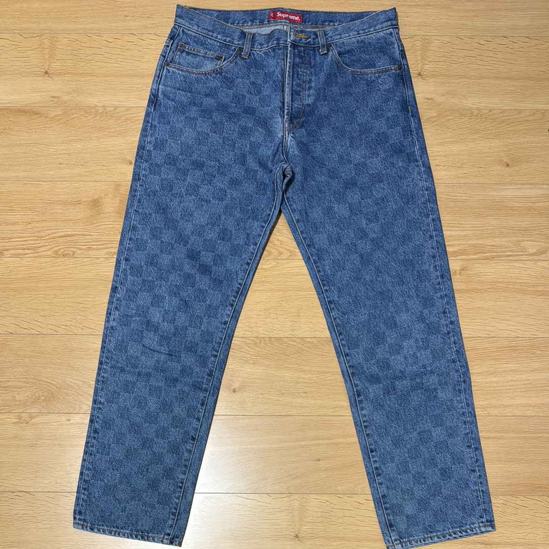 Supreme Regular Jean "Washed Checkerboard"(20FW)