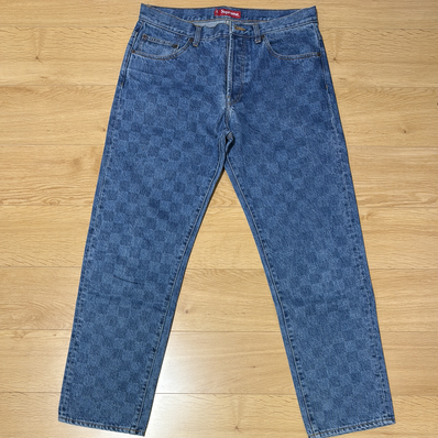 Supreme Regular Jean "Washed Checkerboard"(20FW)