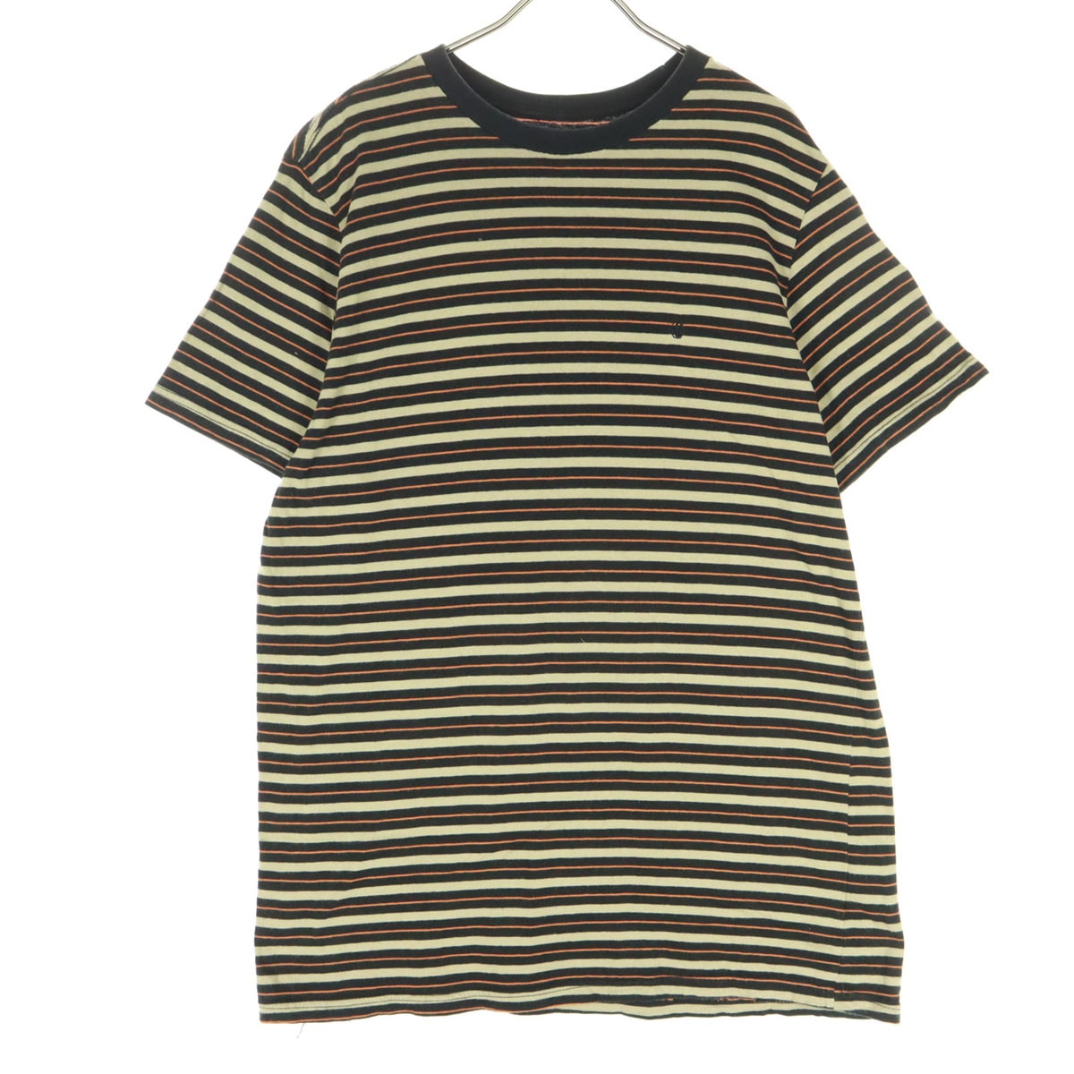 VOLCOM ボルコム マルチボーダー 半袖 クルーネック Tシャツ L コットン