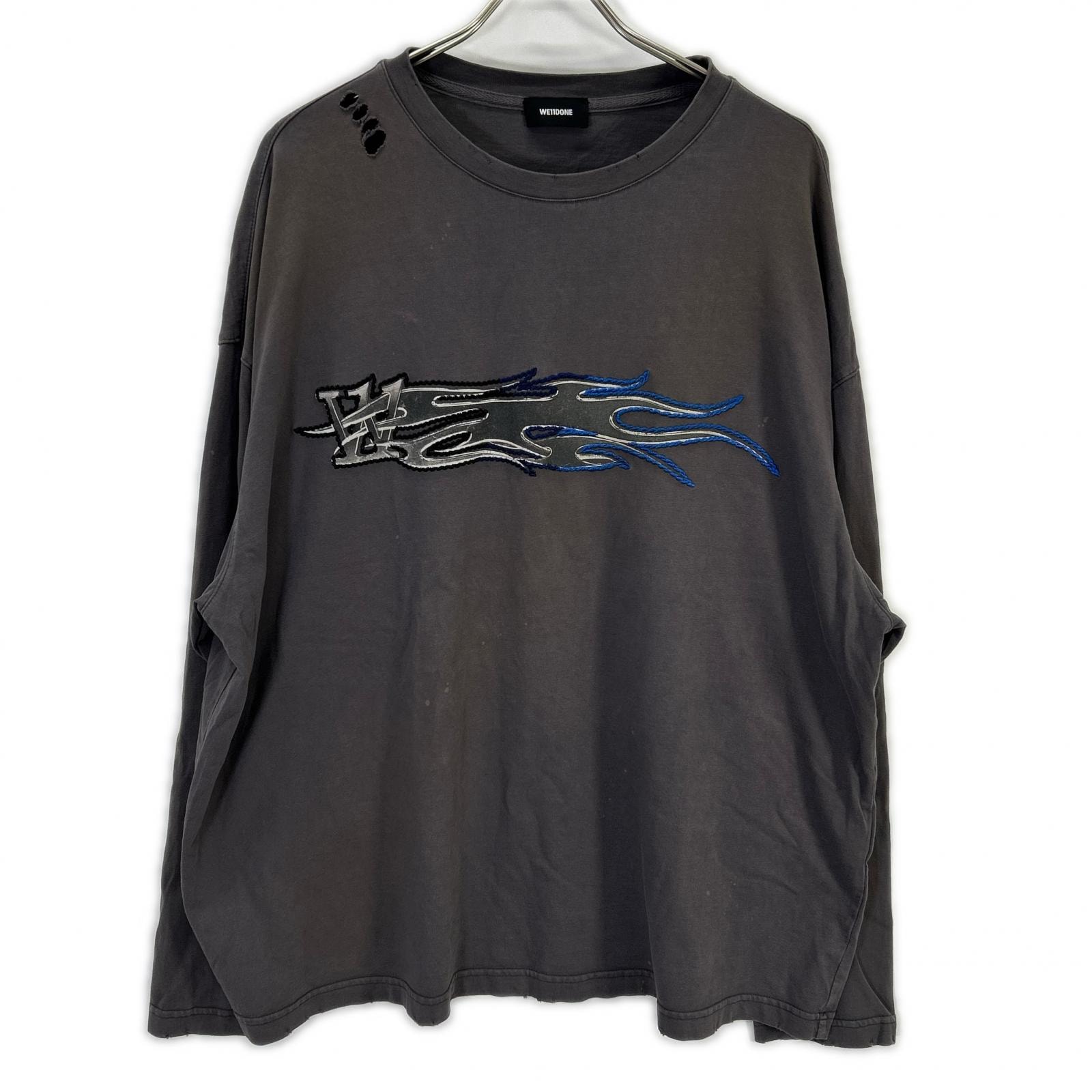 ウェルダン WD-TT0-24-752-U-CH グレー ヴィンテージ加工 長袖Tシャツ L