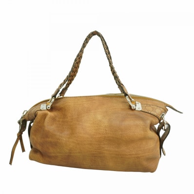 ★SALE【6db1677-k】グッチ トートバッグ グッチシマ バンブー 232959 レザー ブラウン シルバー金具【中古】レディース