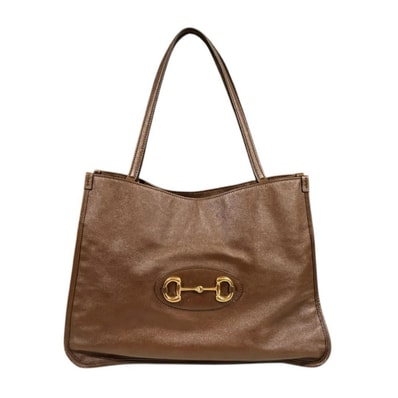 グッチ ホースビット1955 トートバッグ レザー 623694 ブラウン レディース GUCCI 中古