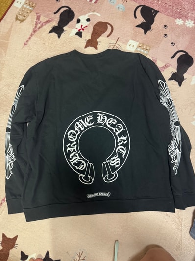Chrome Hearts Floral Cross Horseshoe Back Print Sweatshirt "Black"