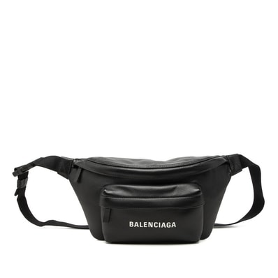 バレンシアガ エブリデイ ウエストバッグ ボディバッグ 552375 ブラック レザー メンズ BALENCIAGA 【中古】