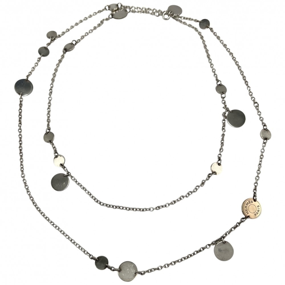 HERMES エルメス ネックレス セリエ コンフェッティセリエ アクセサリー ロングネックレス ジュエリー 18金 Au750 シルバー925  K18ゴールド   シルバー ゴールド レディース 約24.2g【中古品】