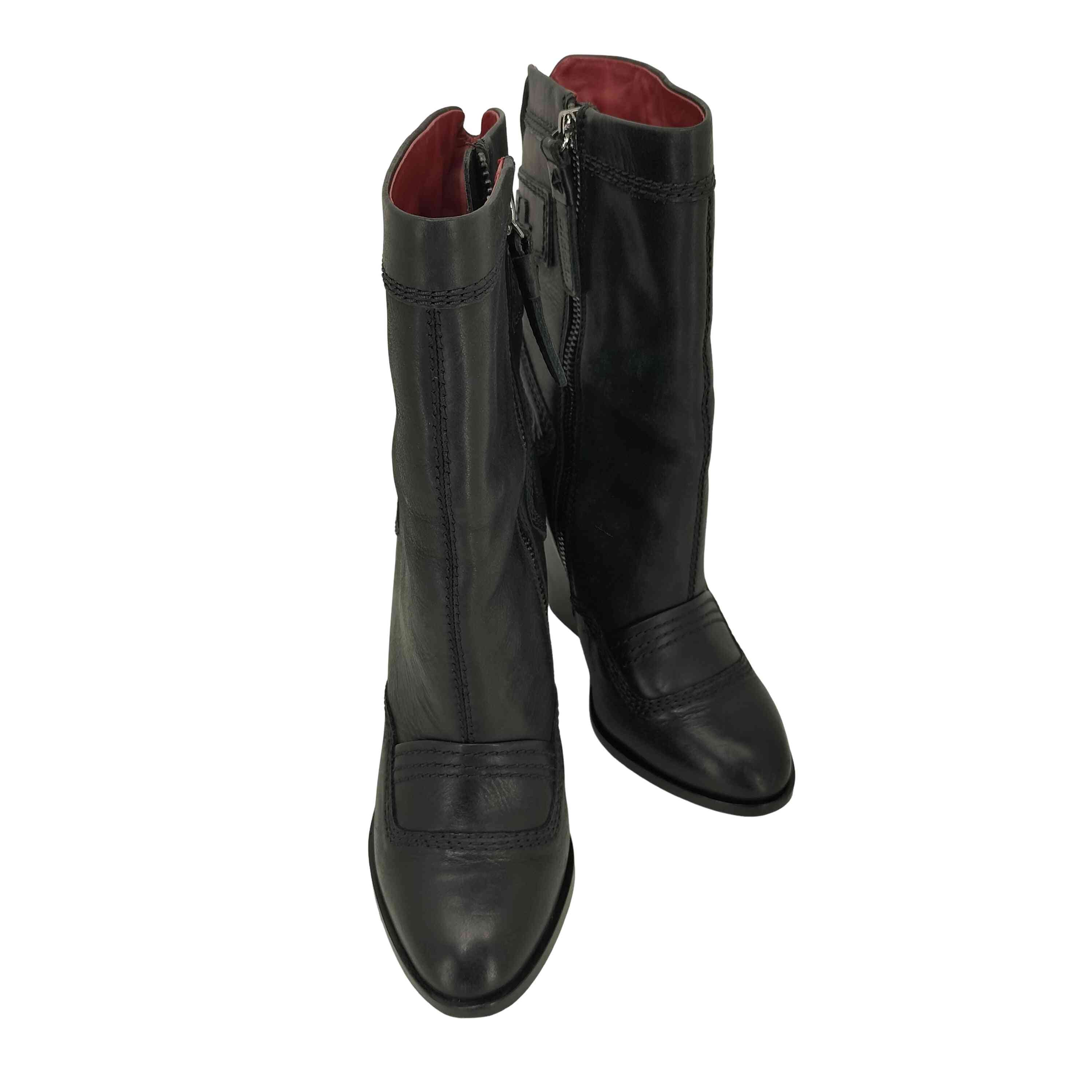 サイドジップ レザー ブーツ【1142424253682】