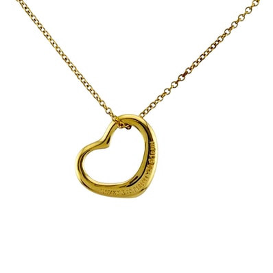 ティファニー オープンハート ネックレス 18金 K18イエローゴールド レディース TIFFANY&Co. 中古